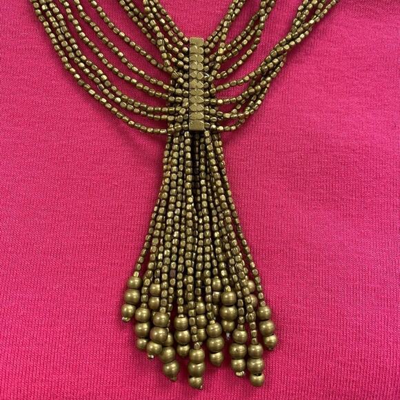 CHAN Luu gold beaded multi strand waterfall necklace‎ and earrings set - Picture 2 of 9
